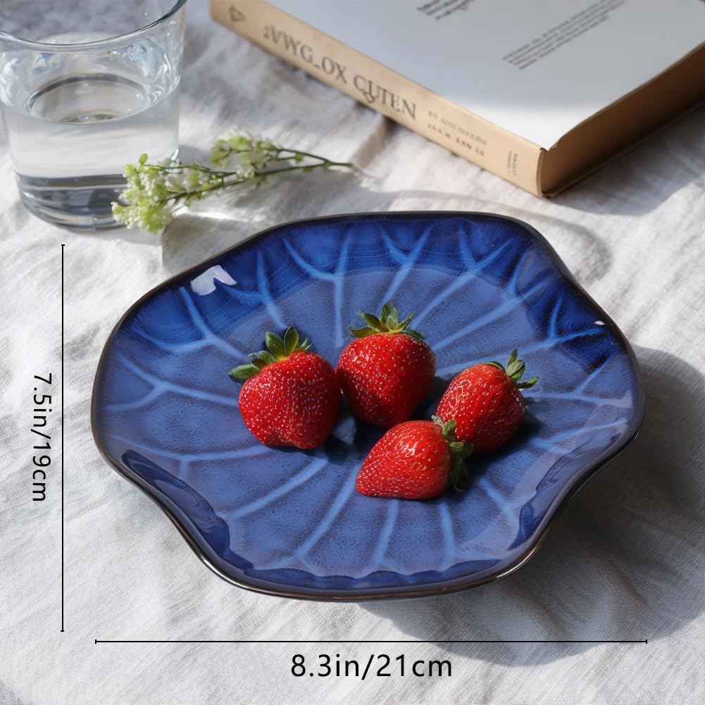 Ceramic Bowl Decorative / 8.3in / Blue