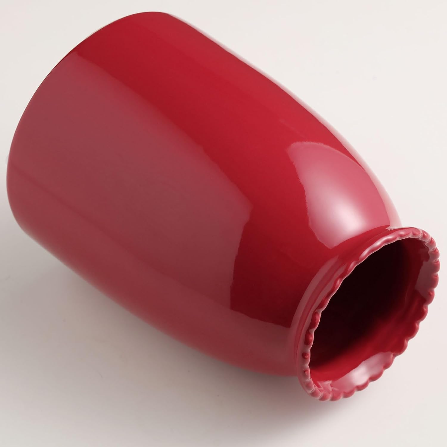 Modern Vases / Red Flower Vase- Ceramic Vase for Decor / Red-8.5inch