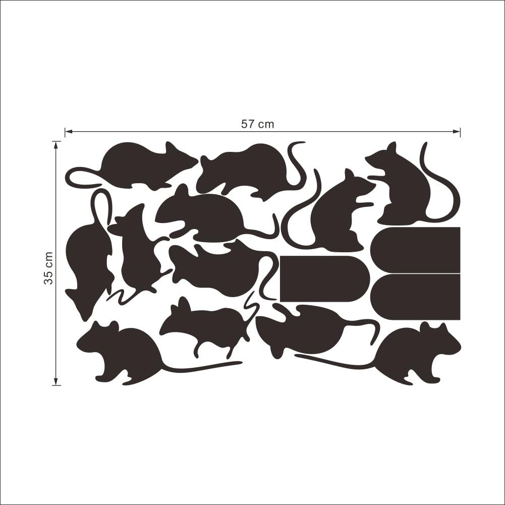 Creative Black Mouse & Hole Stair Sticker Bedroom Living Room Background Home Decor / Black 1