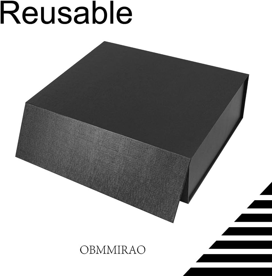 Foldable Magnetic Gift Boxes / Black / 13 x 9 x 4 / Set of 5