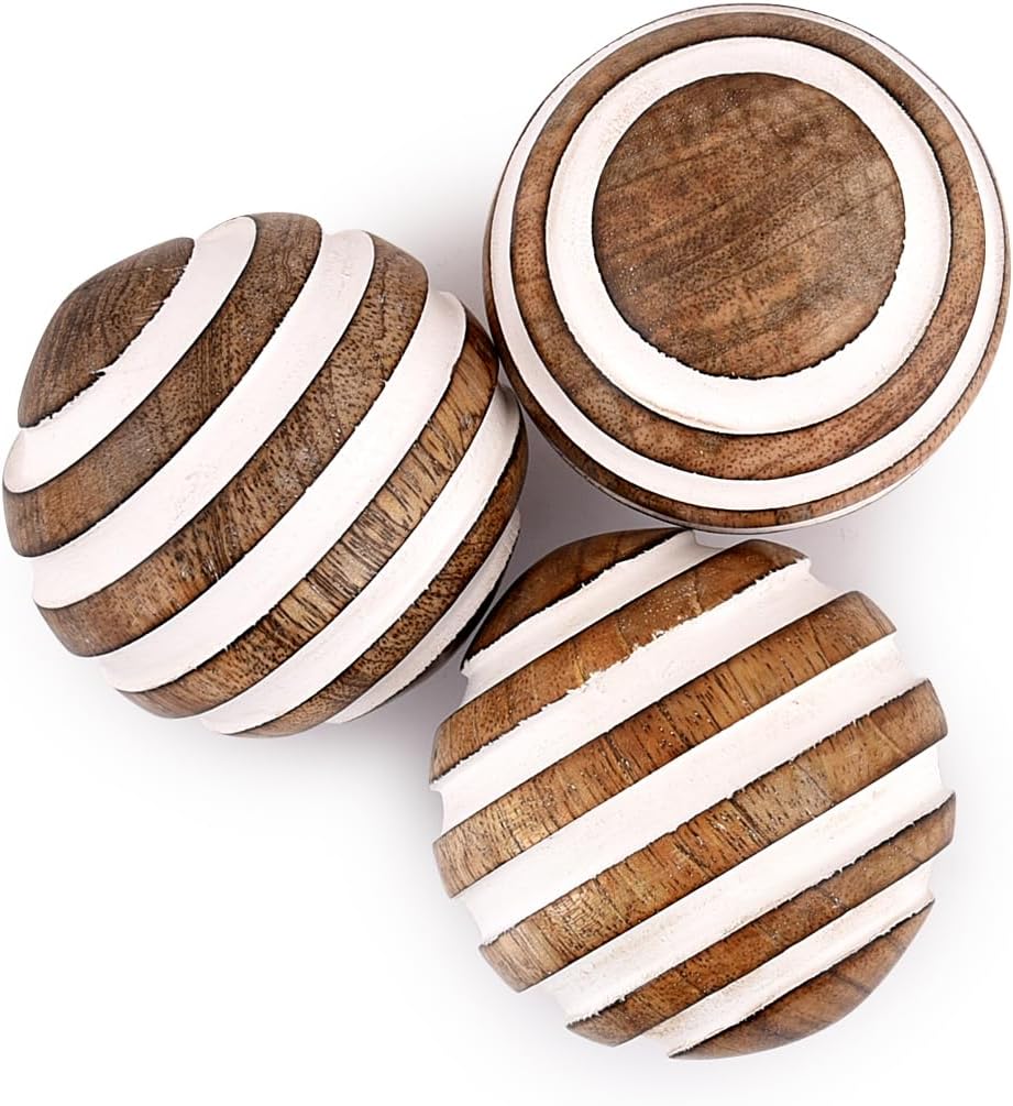 Decorative Balls Mango Wood for Centerpiece or Individual Use for Use in Living