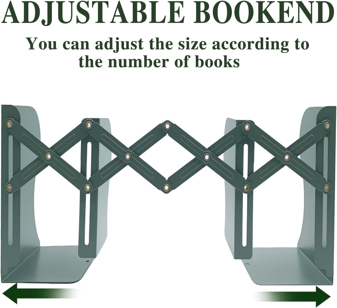 Metal Bookend for Heavy Books / Green