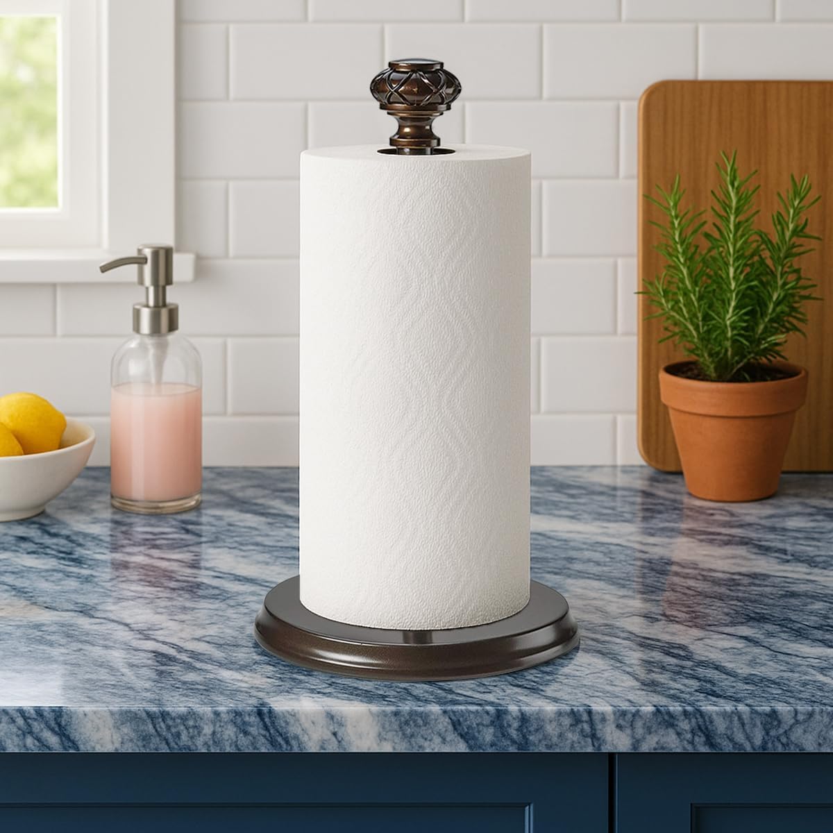 Paper Towel Holder Stand for Countertop, Decorative Freestanding | Paper Towel Holder with Non-Slip Weighted Base