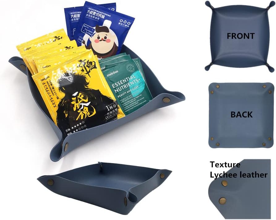 Valet Tray PU Leather Jewelry Tray for Women and Man Portable Catchall Travel Storage / Set of 4