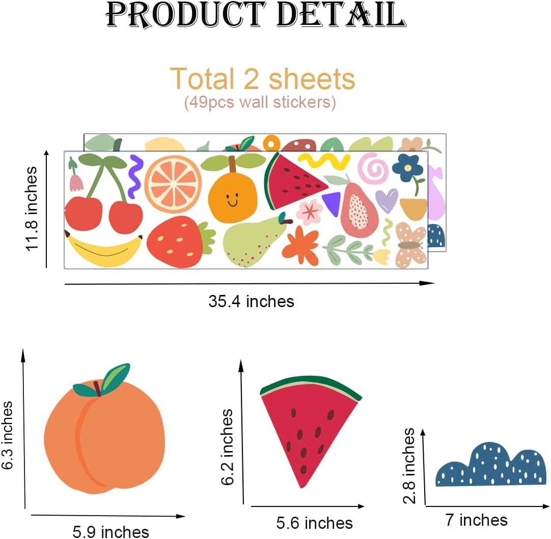 Abstract Fruits Shapes Wall Decal / Fruit Shapes