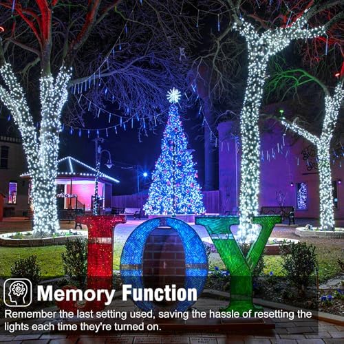 2 Pack Christmas Lights Outdoor, Total 200FT 600 LED Christmas Tree Lights