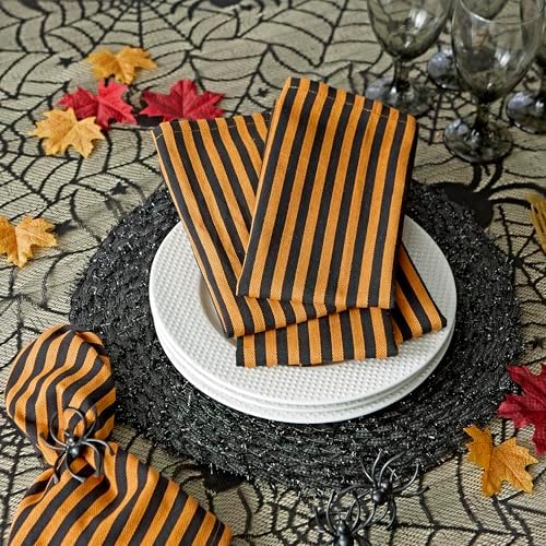 DII Black Lace Overlay Tabletop Collection Gothic Halloween Decor, Table Topper, 40" Round, Spider Web