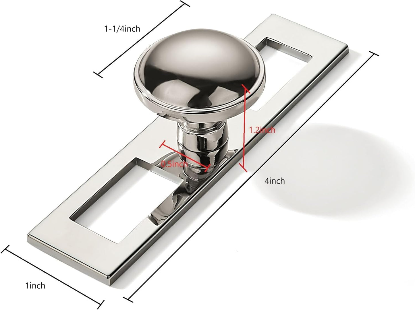 10 Pack 1-1/4 Inch Cabinet Knobs Backplate with 4 Inch Base Plate Zinc Solid Polished Nickel Kitchen Cabinet Handles