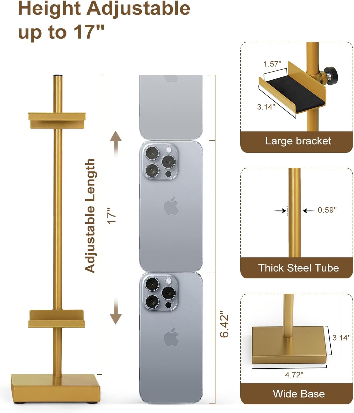 Metal Picture Frame Holder Stand Table / Gold