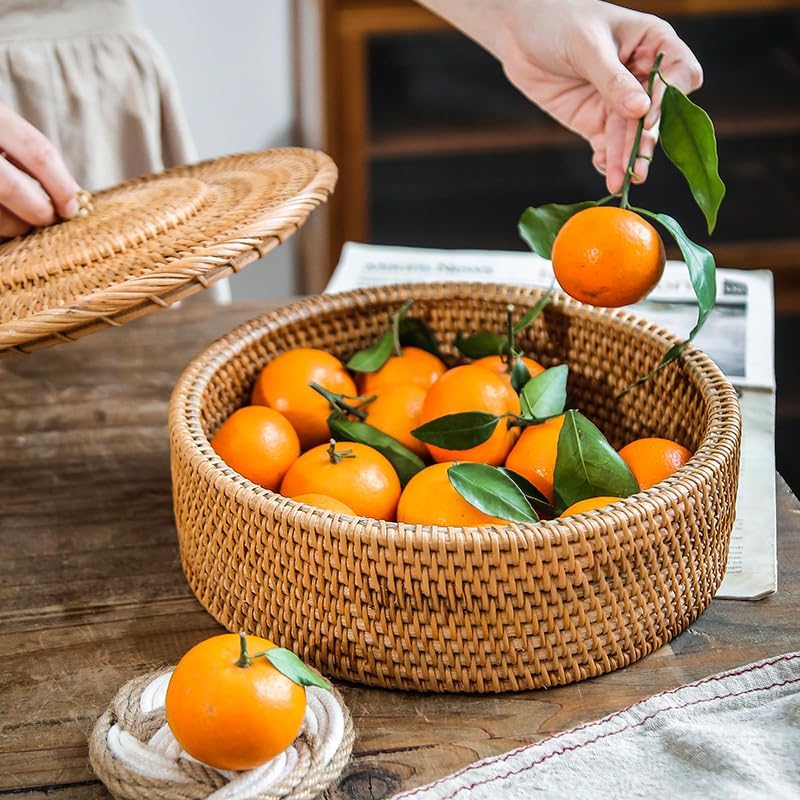 Rattan Basket / Rattan Storage Bin for Shlef or Table