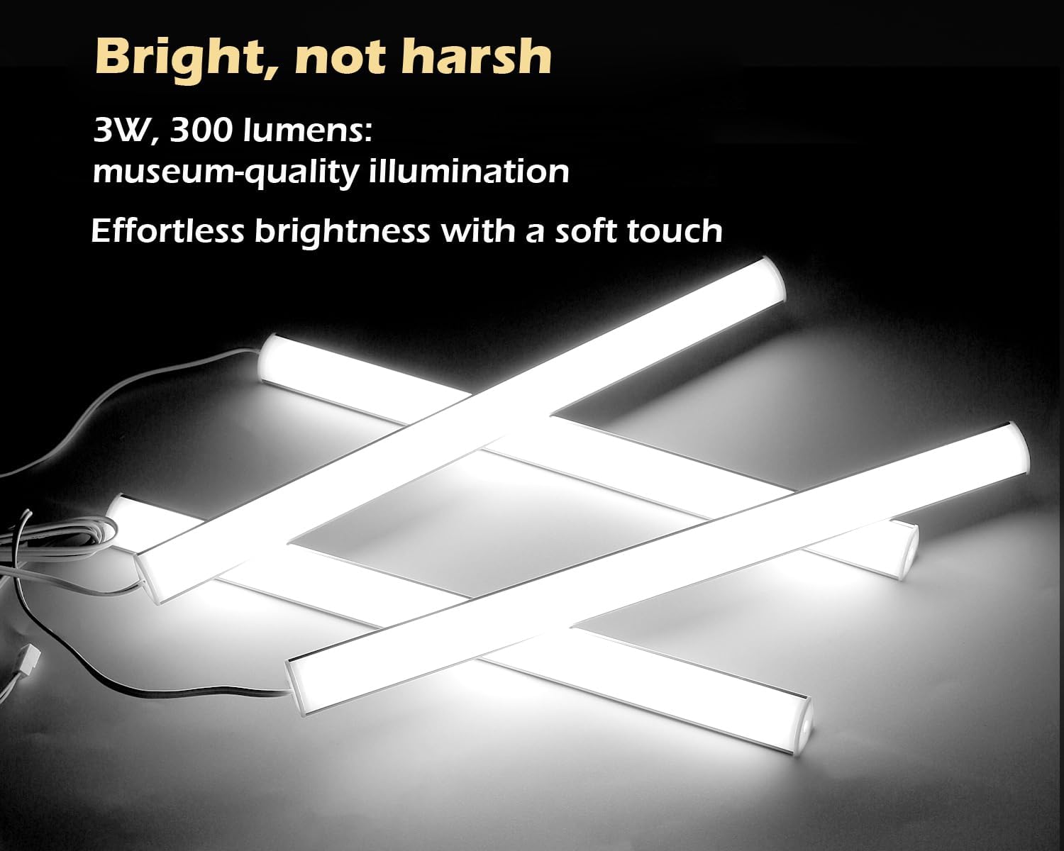 Cabinet Lighting, 4pcs 12" V-Shape Bright LED Light Bars for Under Cabinet, Gun Safe, Locker, Closet, Under Counter