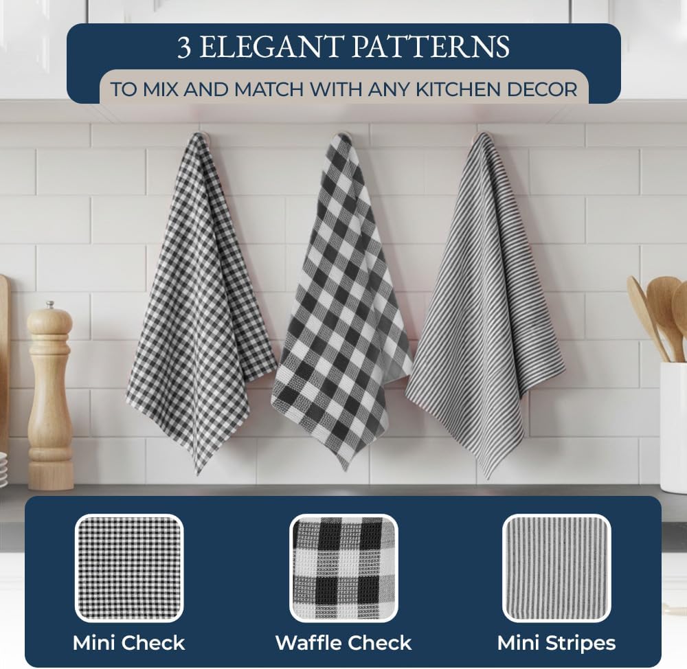 LANE LINEN Kitchen Towels Set 20 Pack - Ultra Soft Cotton Kitchen Hand Towels, Highly Absorbent Dish Cloths, Durable