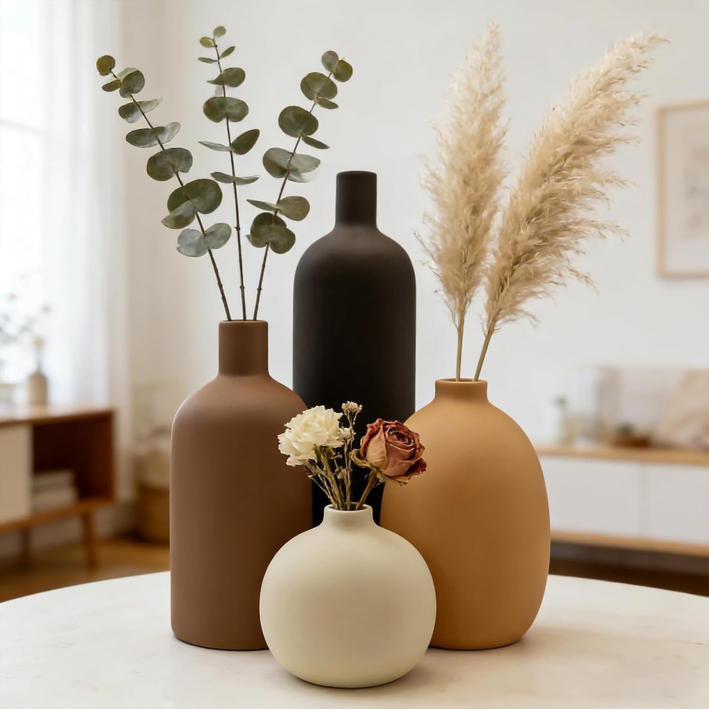 Ceramic Vase Set / Morandi Colors / Set of 4