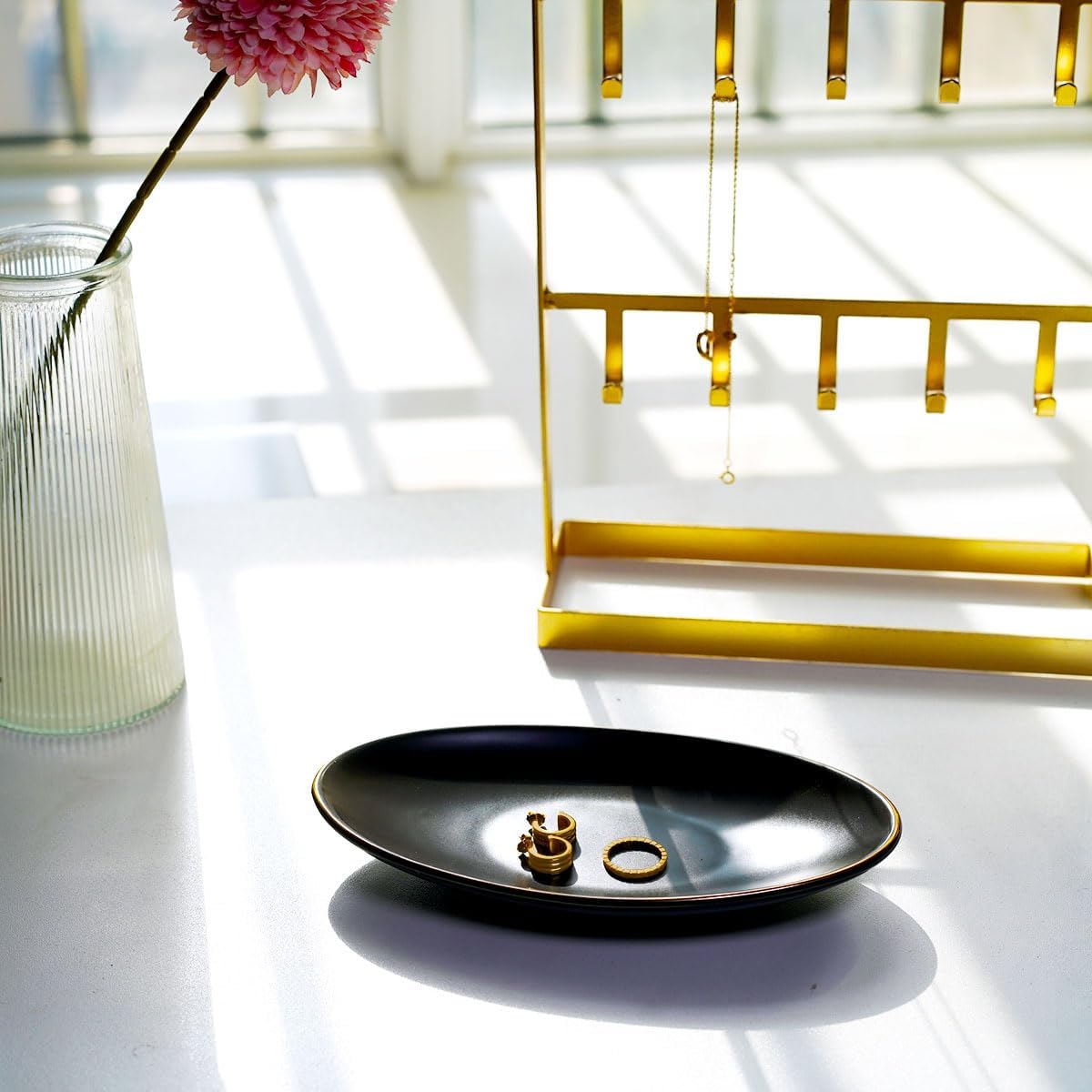 Key Dish Tray Catch All Bowl / Black / 7 x 4