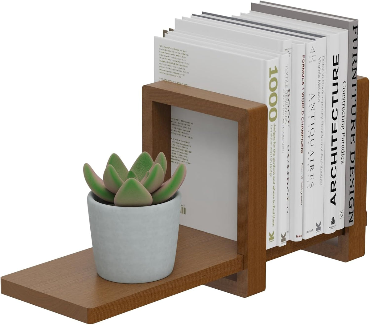 100% Solid Wood Adjustable Desktop Bookshelf, Retro Tabletop Bookshelf, Desk Shelf for Living Room, Home, Office