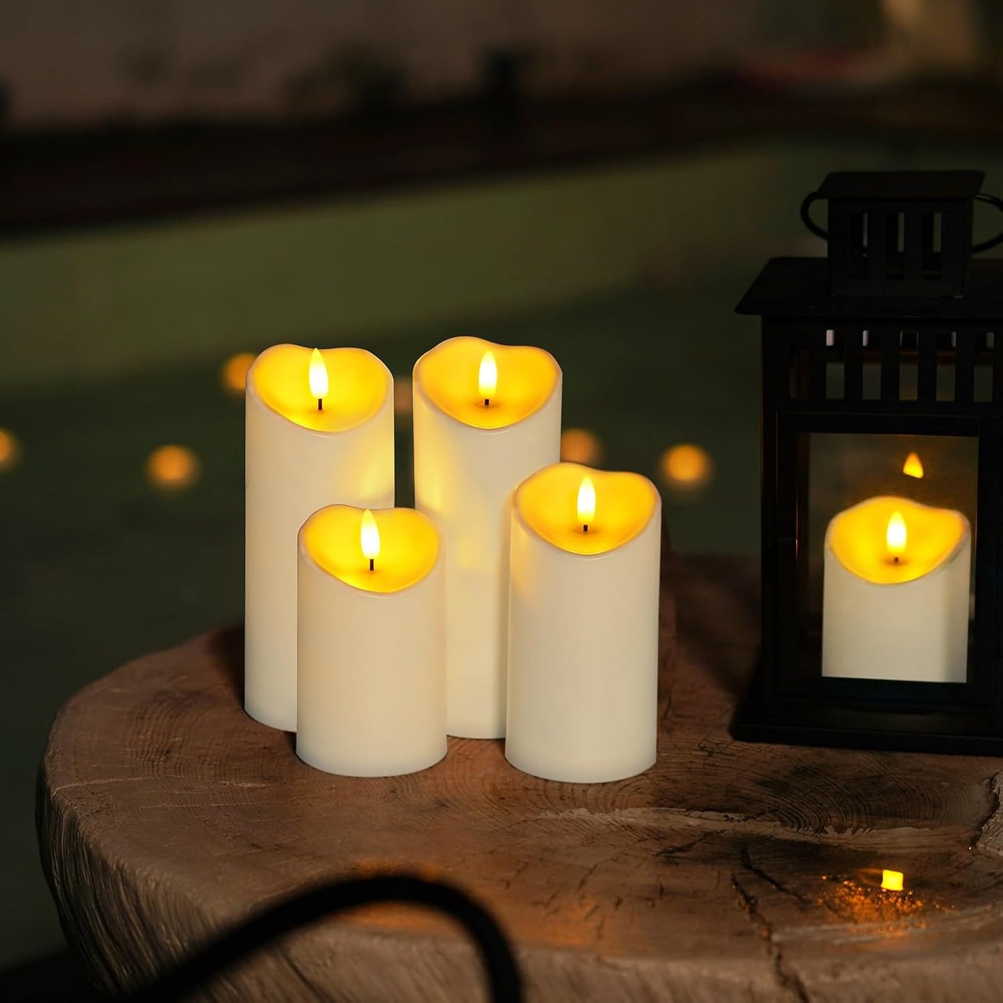 Homemory Outdoor Waterproof Flameless Candles, LED Candles, Battery Operated Candles with Remote and Timers, Electric