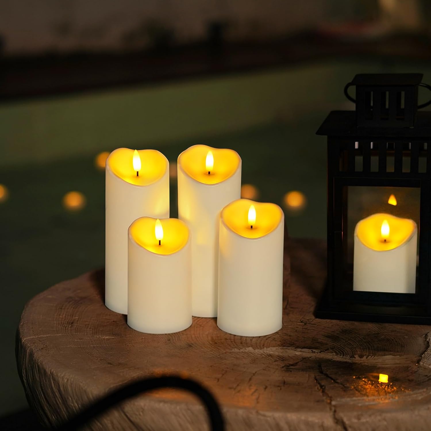 Homemory Outdoor Waterproof Flameless Candles, LED Candles, Battery Operated Candles with Remote and Timers, Electric
