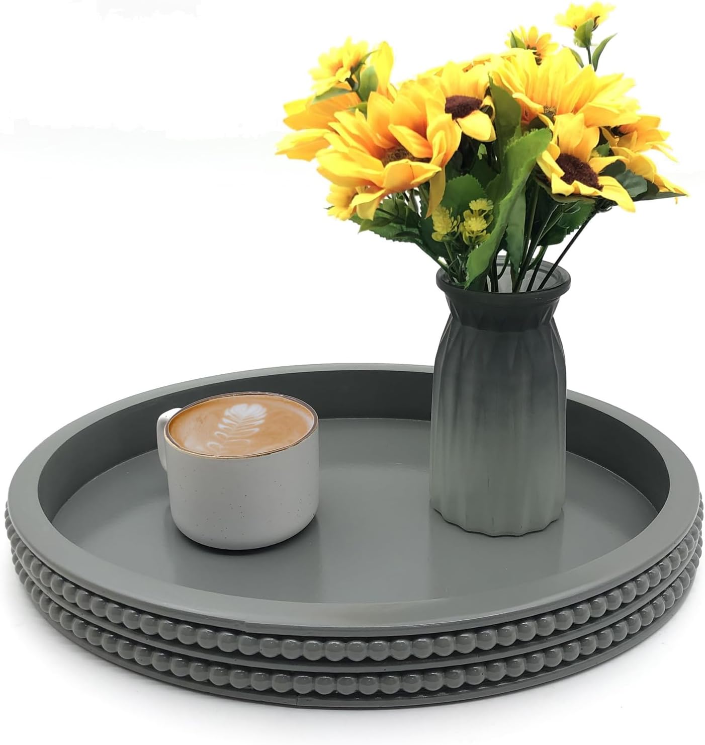 Oval Wooden Tray / Gray