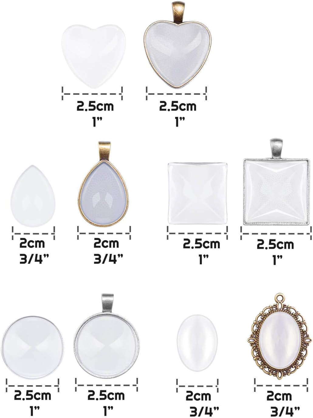 Pendant Trays / Bezel Pendant Trays Blanks / Set of 60