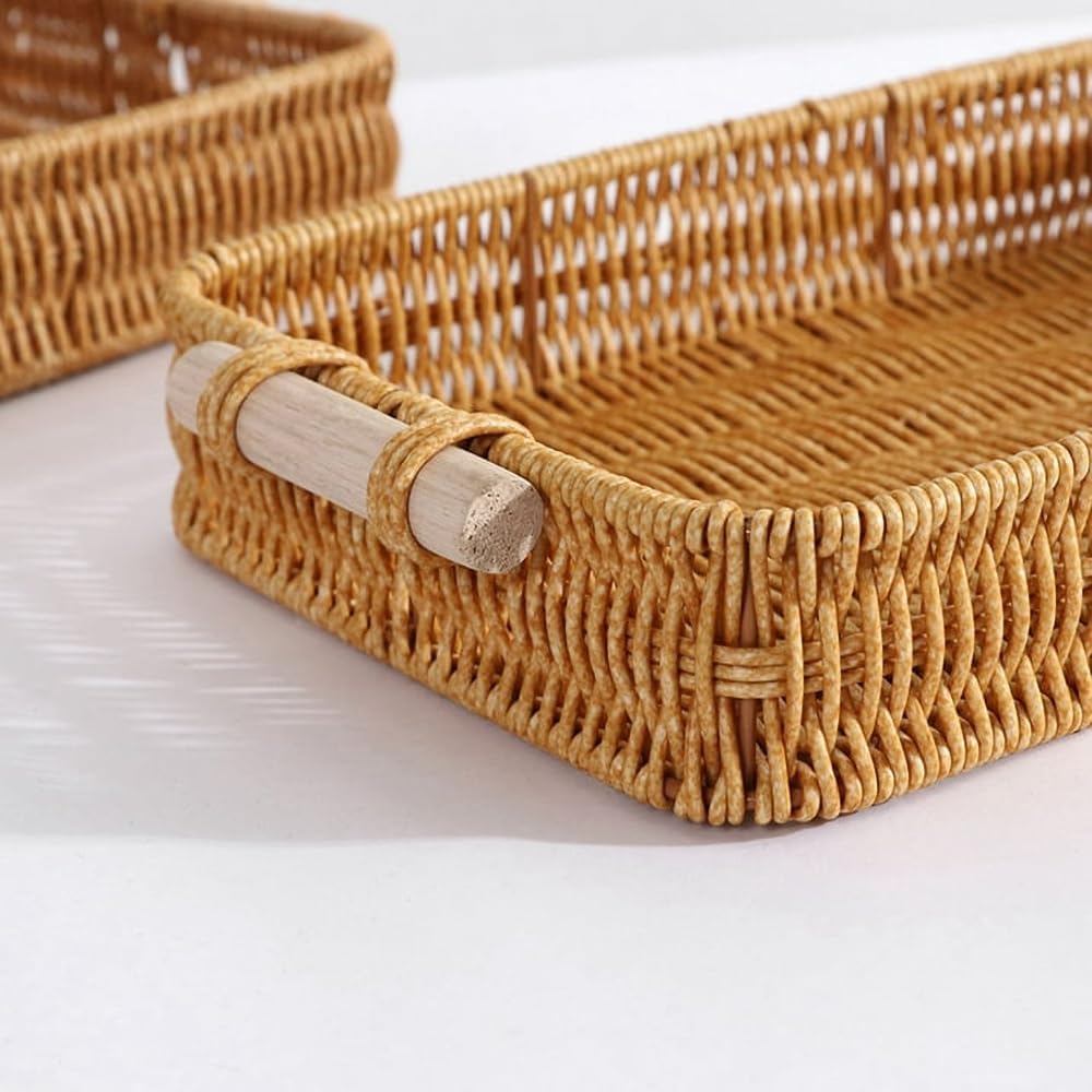 GIB Woven Baskets Serving Trays / Rectangular / Set of 2