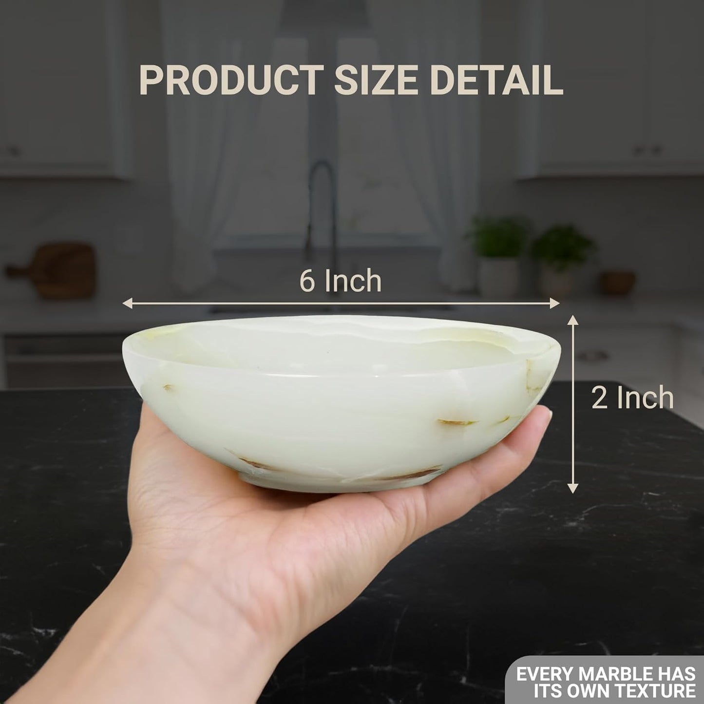 Vanity Organizer / Marble Ring Jewelry Dish Tray / Onyx White - 6" Inch