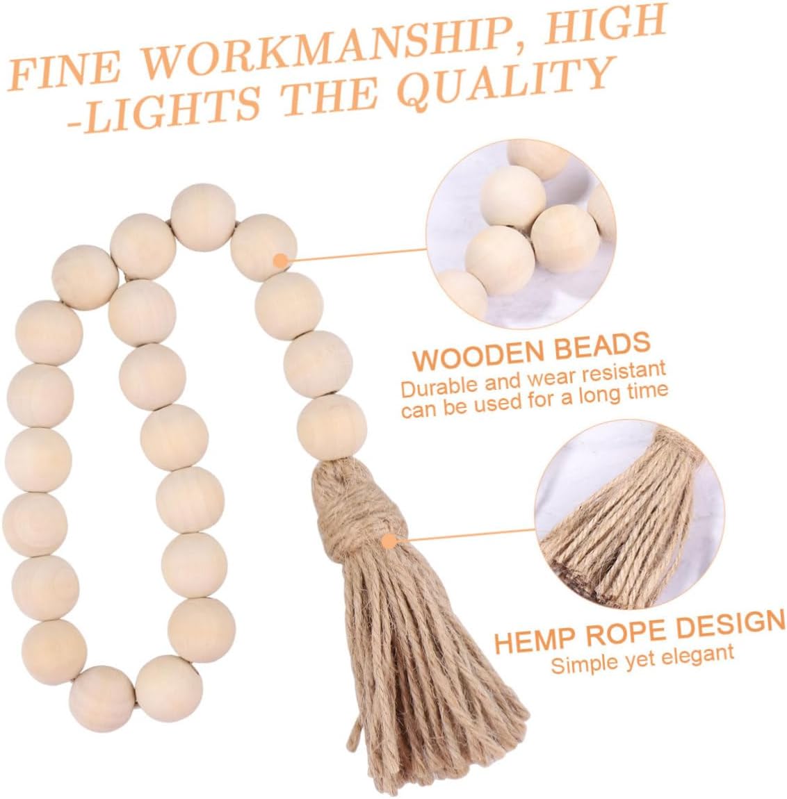 Wood Bead Garland / Set of 3