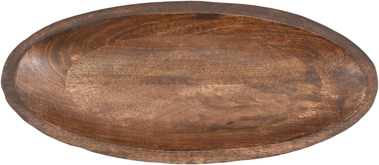 Mango Wood Decorative Bowl Home Decor Home Decorative Centerpiece Farmhouse Country / 14 x 6