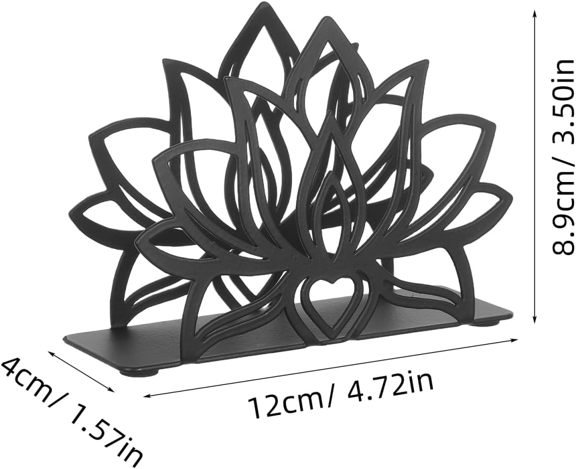 Wrought Iron Lotus Flower Napkin Holder Decorative Metal Napkin Stand
