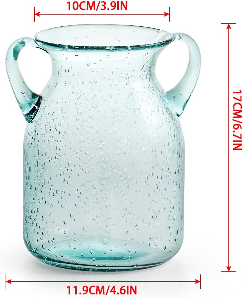Seeded Glass Vase / 7" Tall / Clear