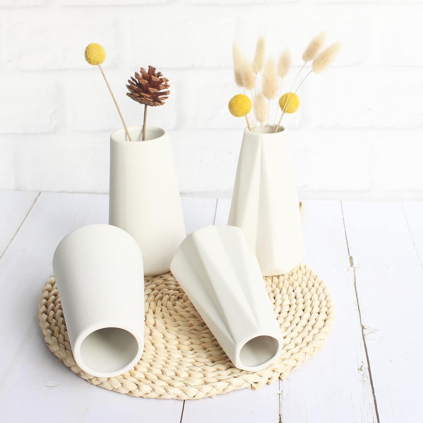 Ceramic Vases / Style A / White / 6 Inch / Set of 6