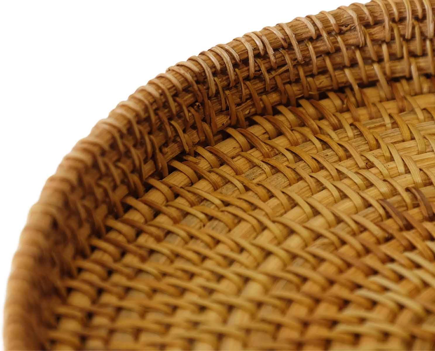 Hand Woven Rattan Serving Basket / 9.5 / 9.45 Inch