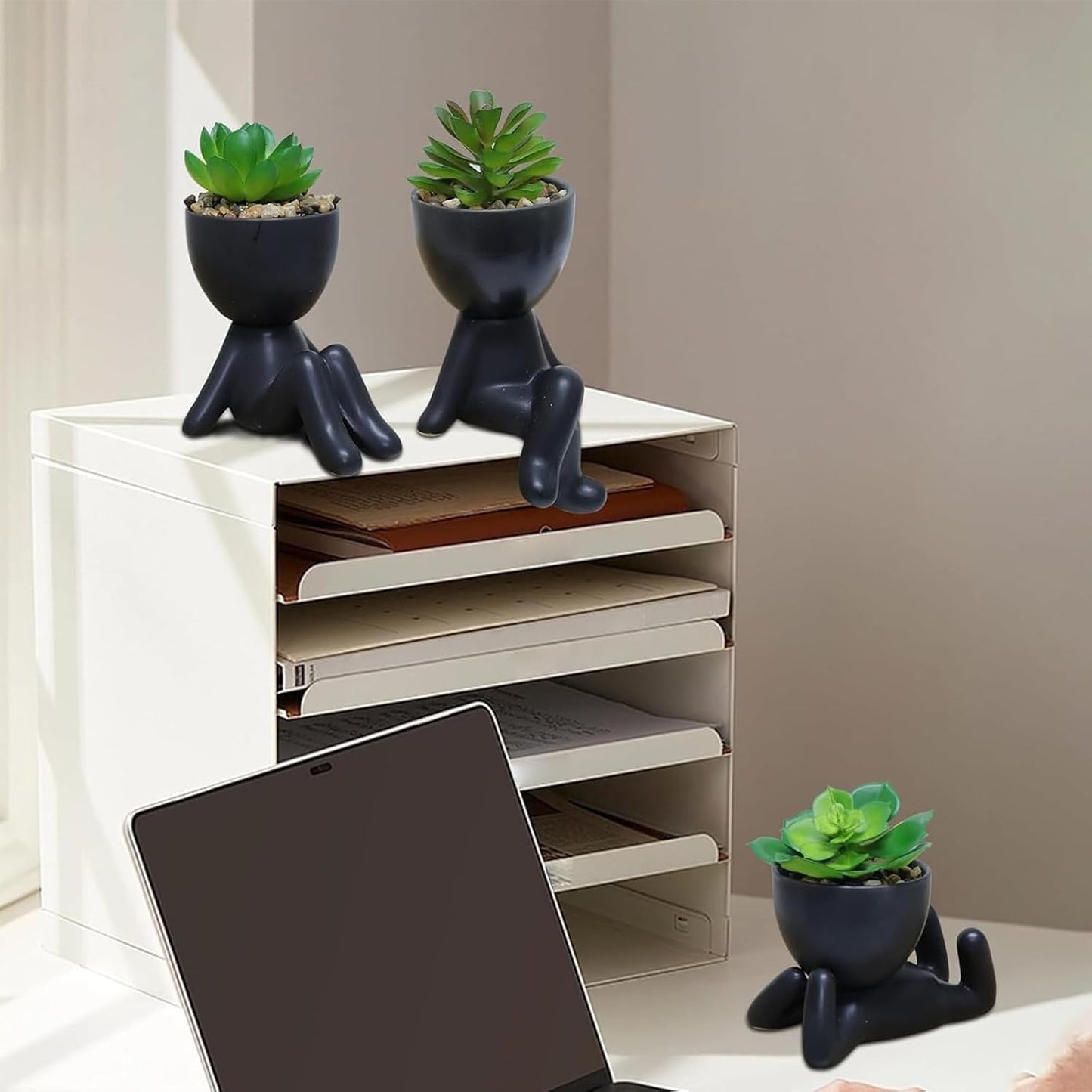 Artificial Succulent Plants / Black / Set of 3