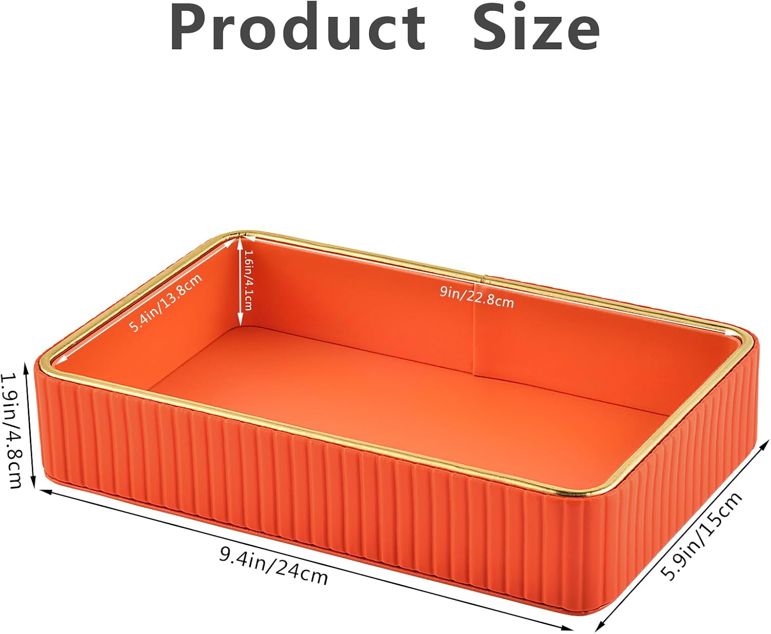 PU Leather Valet Tray / Orange