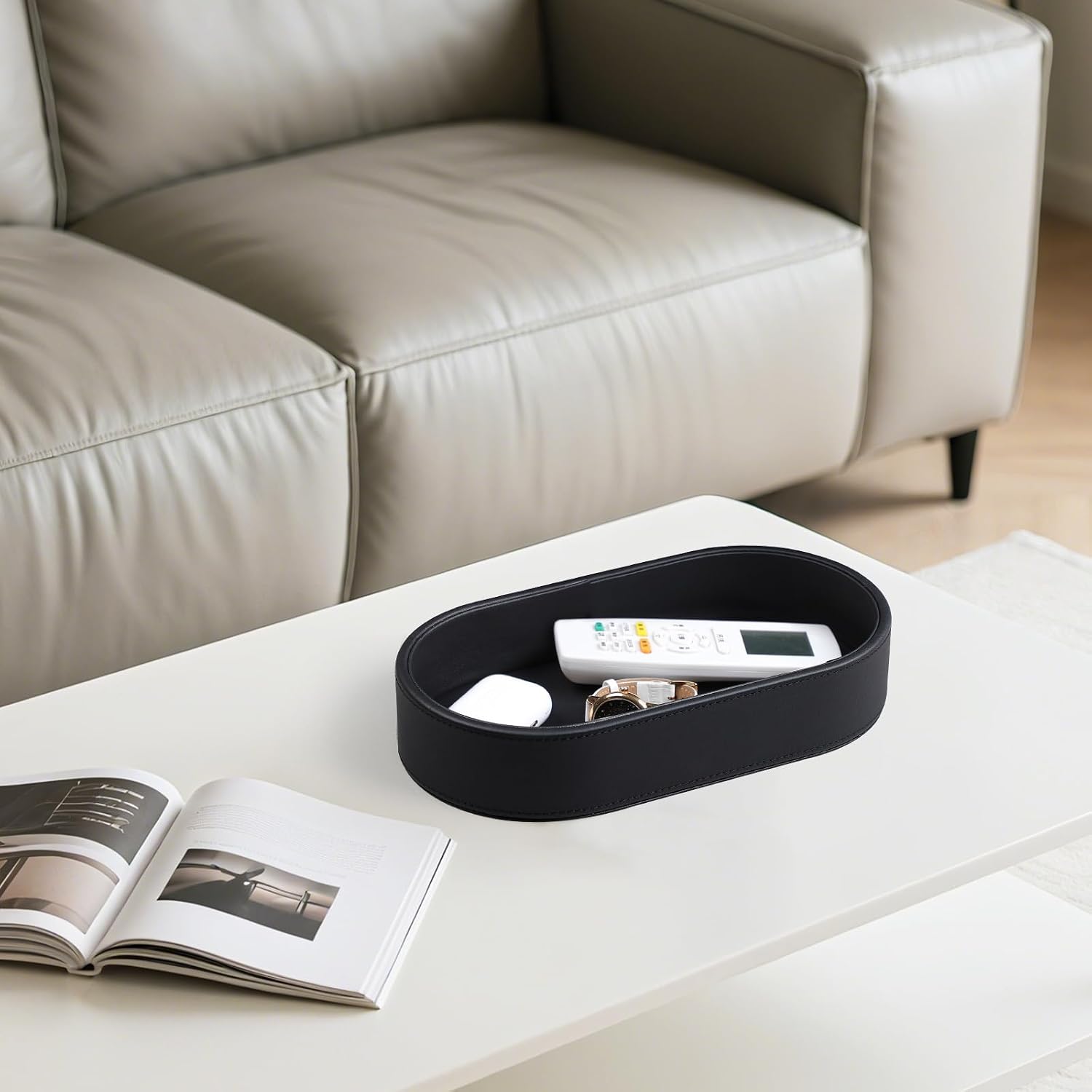 Oval Desk Valet Tray / Black