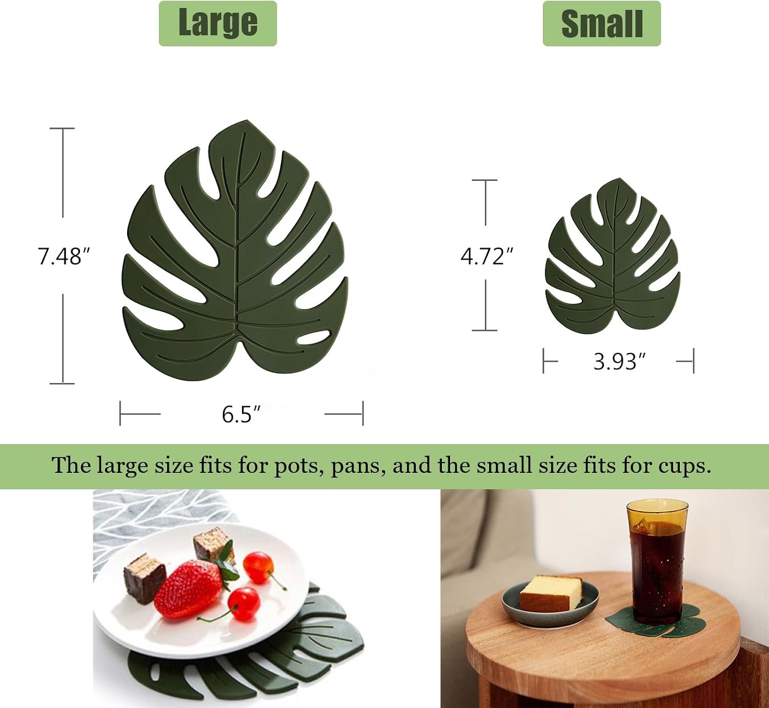 Monstera Pot Holders for Hot Pots and Pans / Large / Set of 2