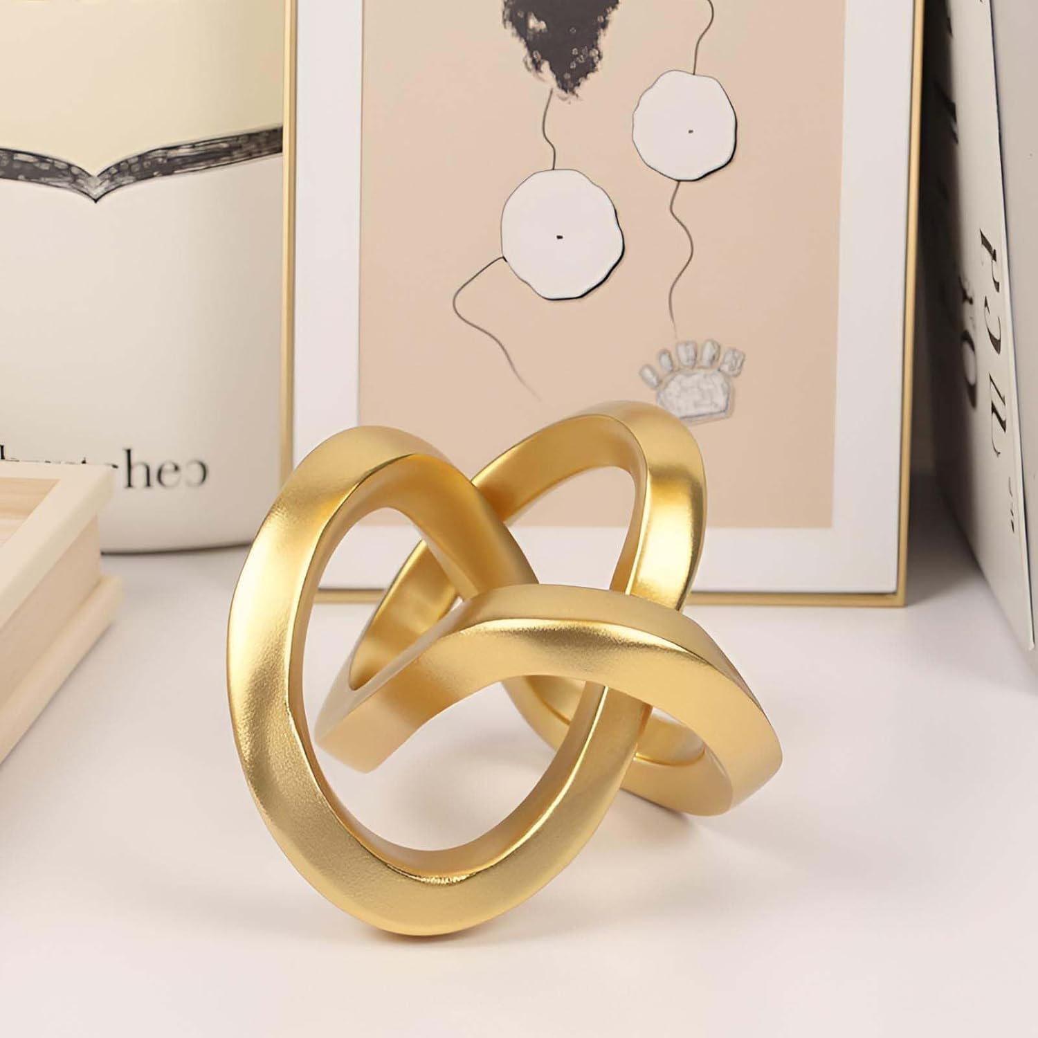 Mid Century Modern Abstract Figurines / Gold