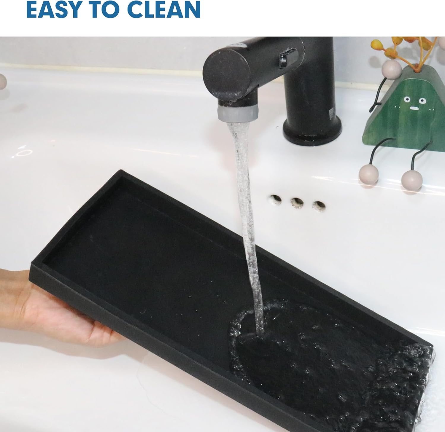 Sink Vanity Trays / Black / 15.7 x 5.9 x 0.9