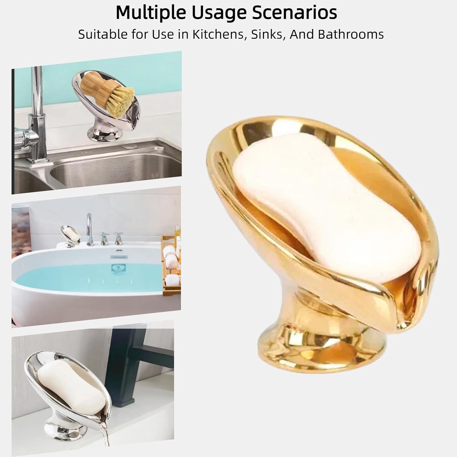 Metallic Glossy Ceramic Soap Holder / Golden
