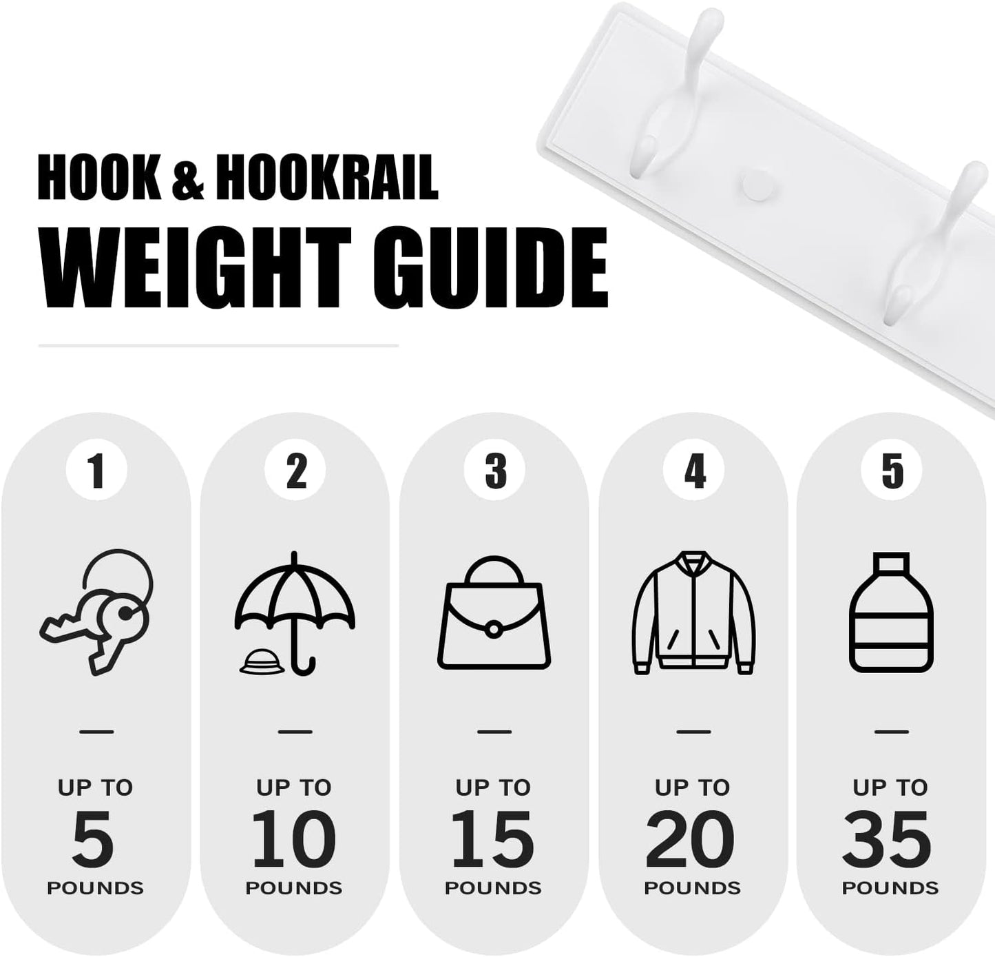 Wooden Coat Rack / White / 3 Hooks