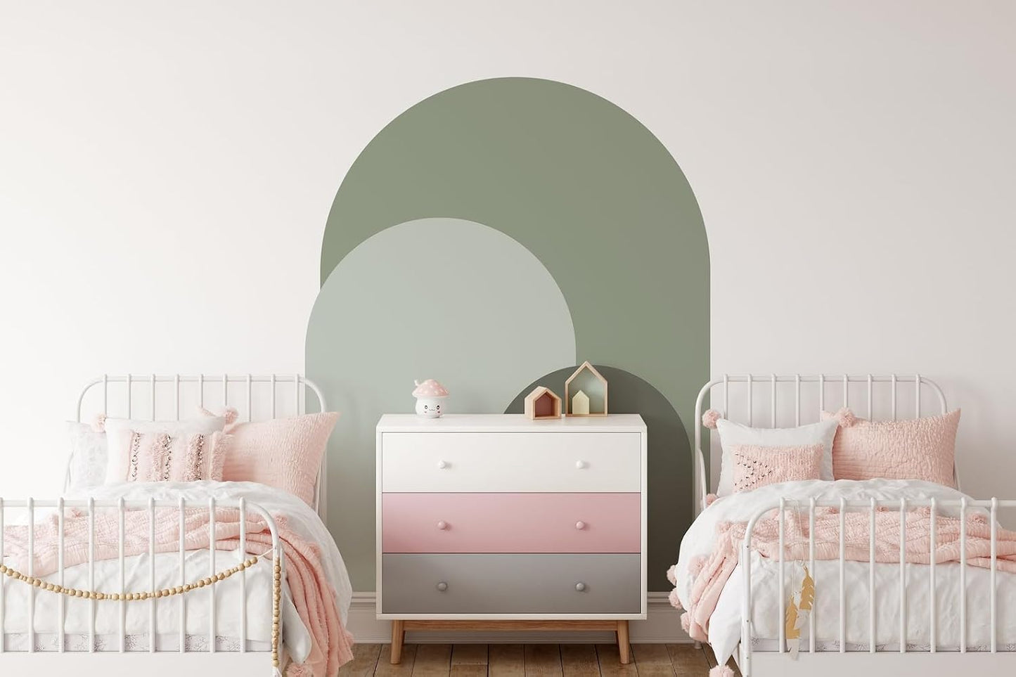 Dusty Modern Arch Wall Decal / 24"W x 48"H / Green