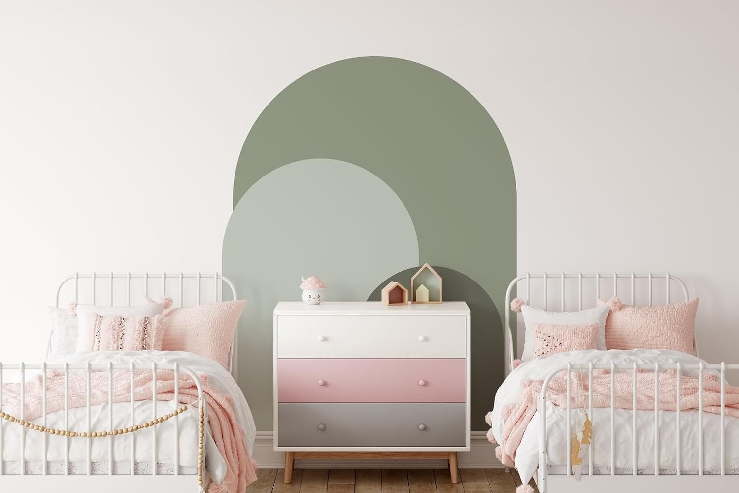 Dusty Modern Arch Wall Decal / 24"W x 48"H / Green