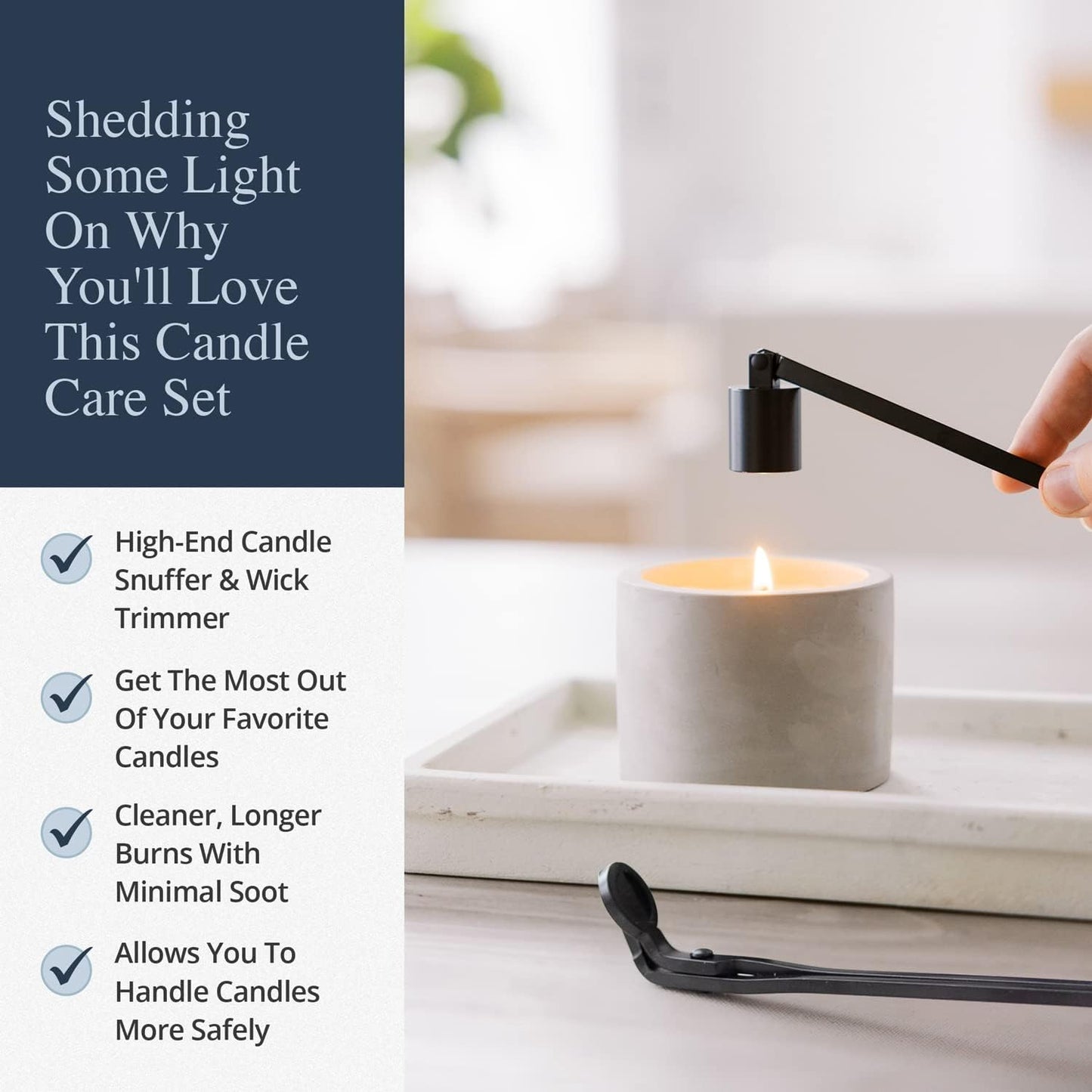Airy Abode Candle Wick Trimmer and Candle Snuffer Accessory Set – Pick Your Color