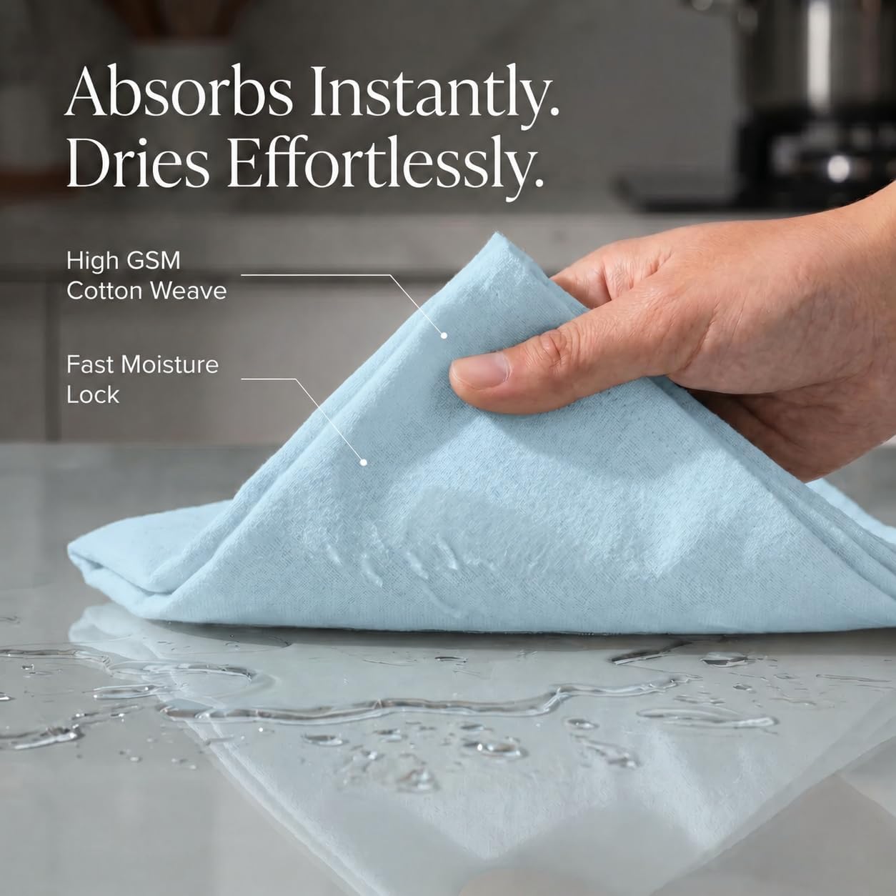 Urban Villa Kitchen Towels Cotton Dish Towels 20”x30” (Set of 6) Aqua