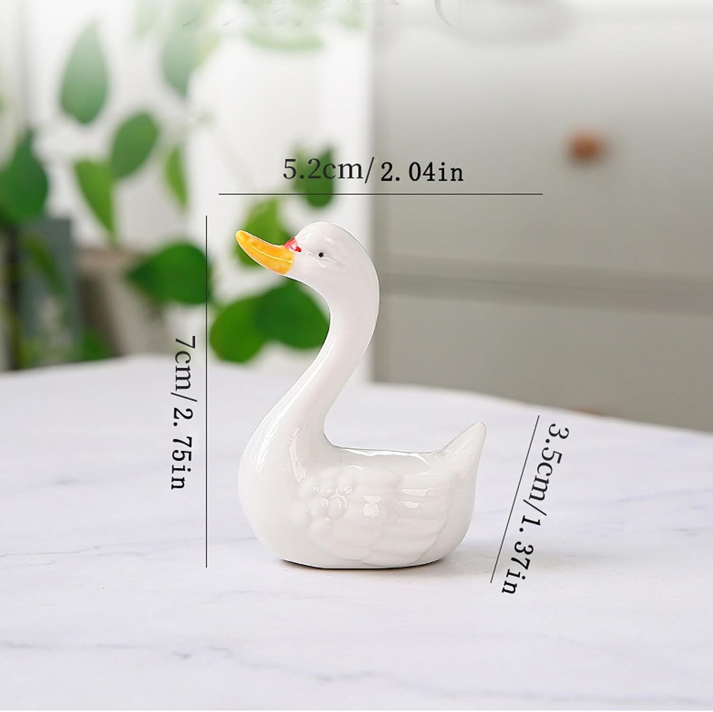 Ceramic Swan Figurines Cake Toppers / White / Small / Set of 2