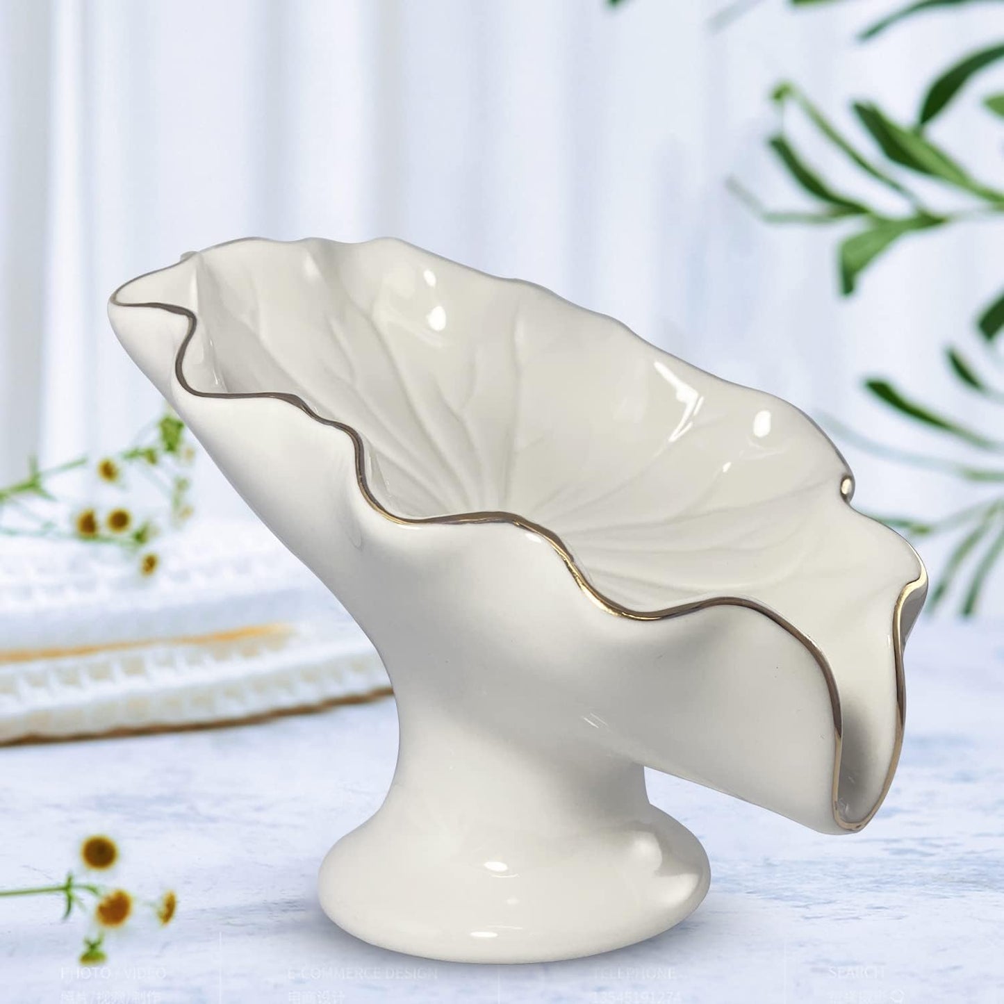 Lotus Leaf Soap Holder / White