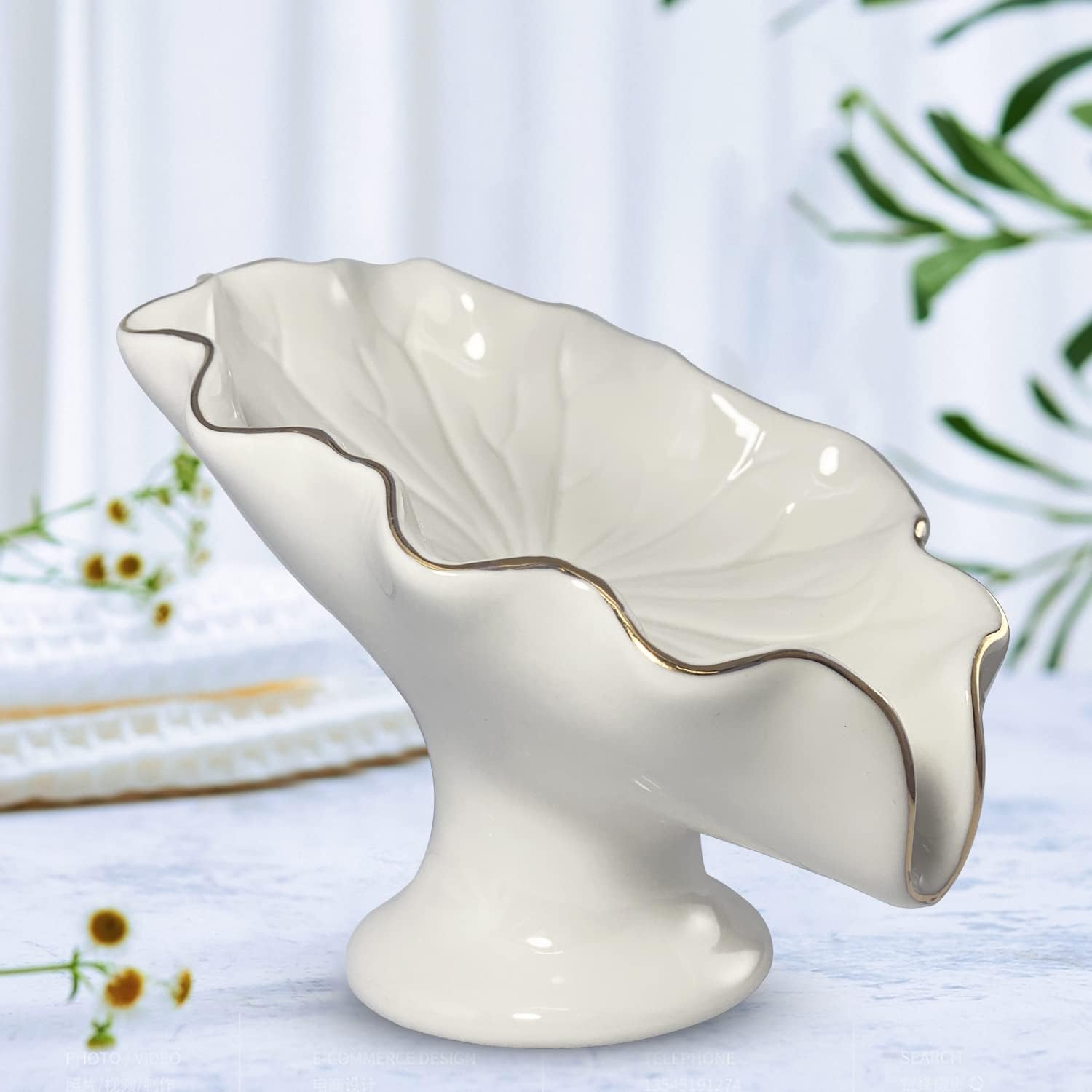 Lotus Leaf Soap Holder / White