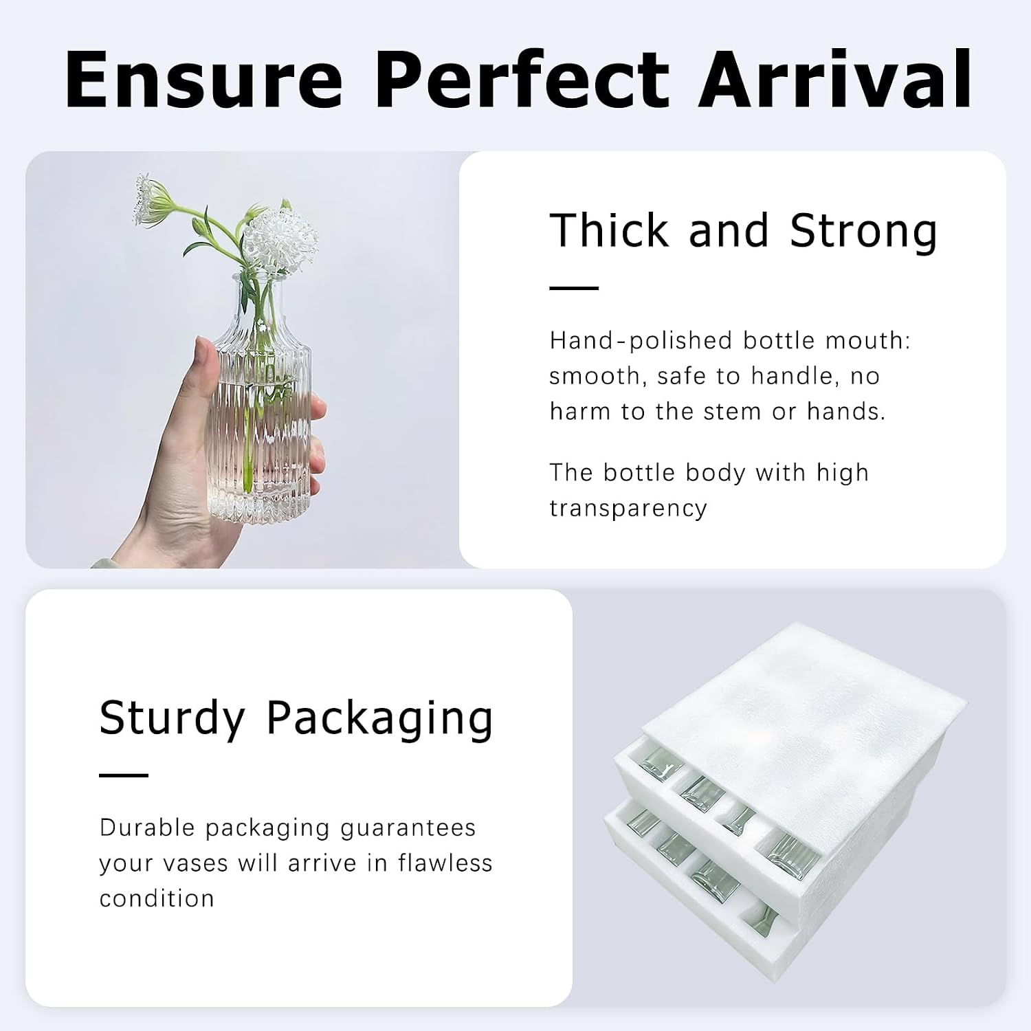 Glass Bud Vase Set / Clear / Set of 16
