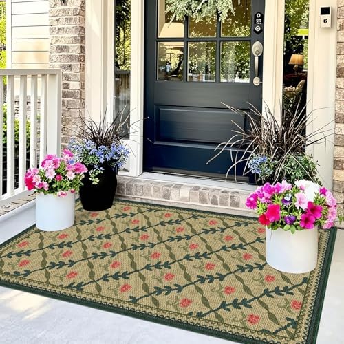 3x5 Entryway Rug, Small Washable Indoor Outdoor Mats for Front Door