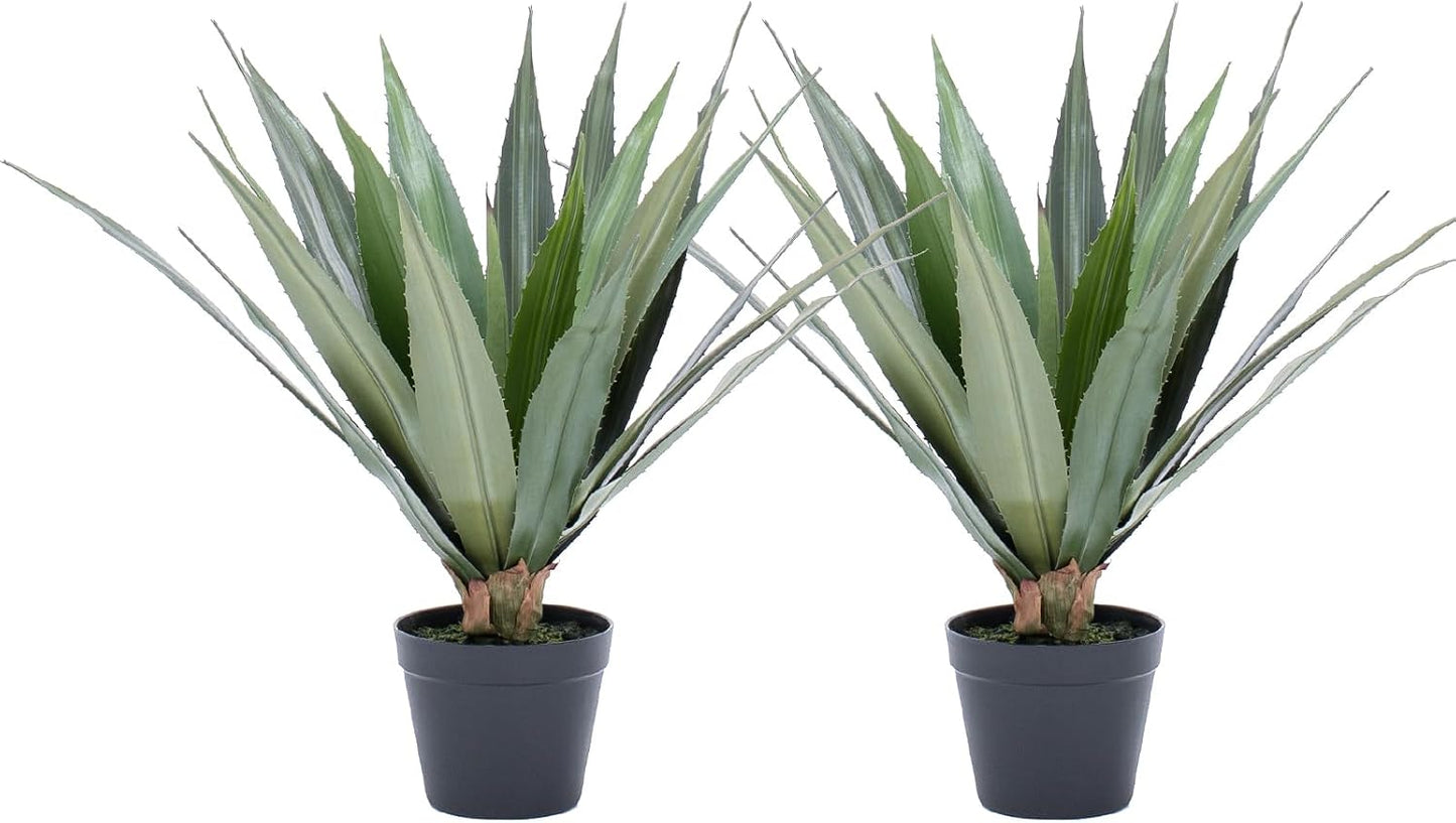 Artificial Spiked Agave Plants Tall / Green / 24inches / 2 Inch / Set of 2