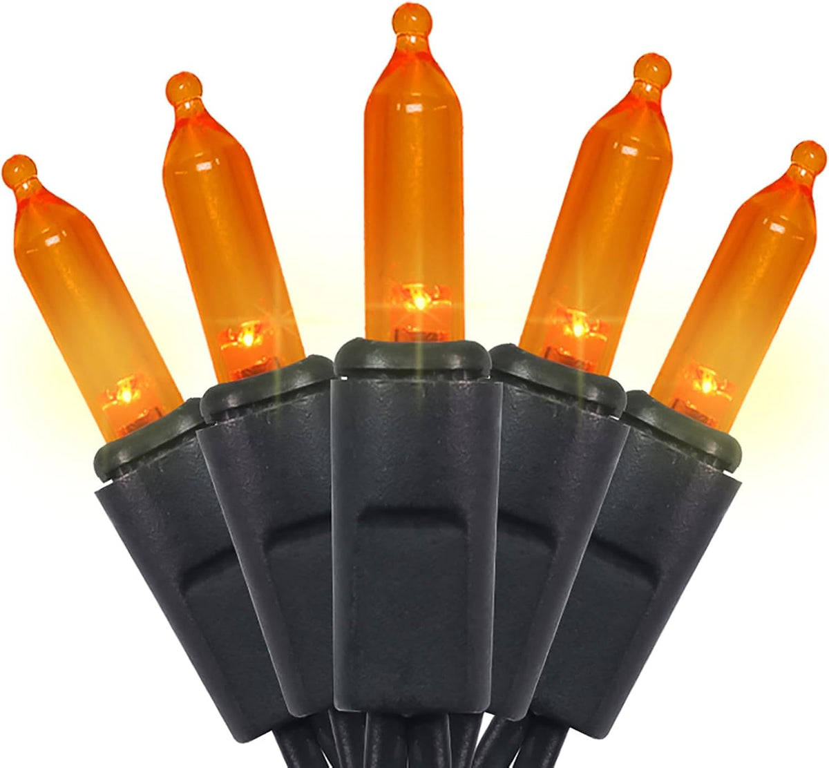 Orange LED Halloween Lights - 35 Count Orange Christmas String Lights for Small Tree, Crafts, Holiday, Indoor/Outdoor Halloween Decorations, 11 Feet Black Wire, UL Certified, Connectable